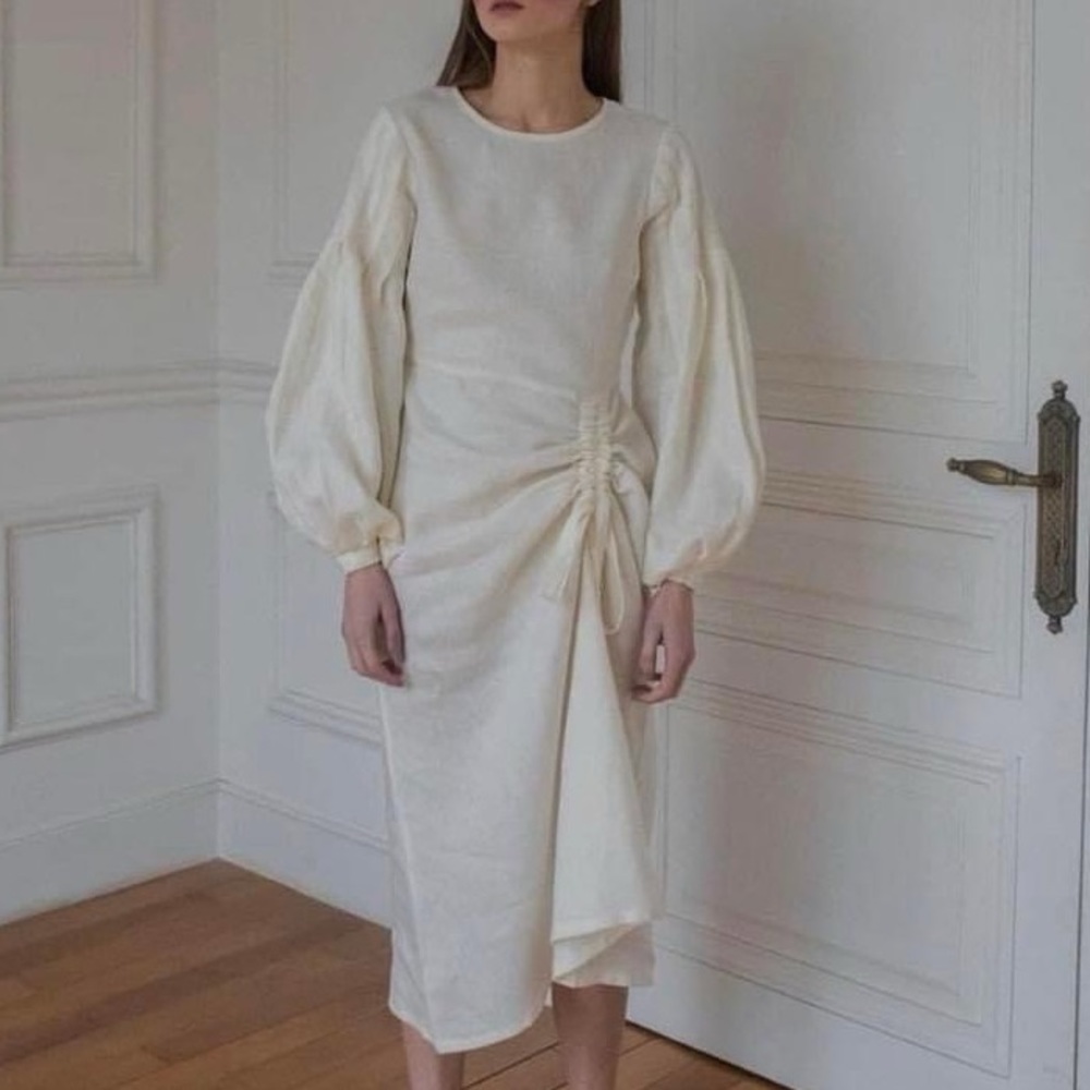 Self made linen midi dress based on Subtle Simple Linen Dress